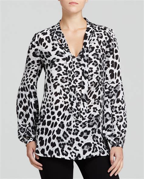 Michael Michael Kors Sheer Animal Print Leopard Kimono Blouse 